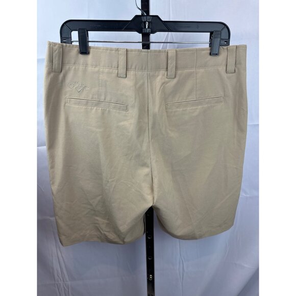 Callaway Mens Beige Golf Shorts Size 33 94% Polyester 6% Elastane Lightweight & - Picture 5 of 6